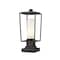 Z-Lite Sheridan 1 Light Outdoor Pier Mounted Fixture, Black & White Opal 595PHMS-SQPM-BK - alternate 1